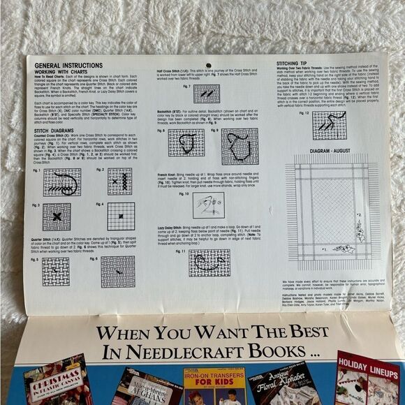 Vintage - A Stitch In Time Cross Stitch Calendar - Leisure Arts - 1994 - Picture 9 of 9